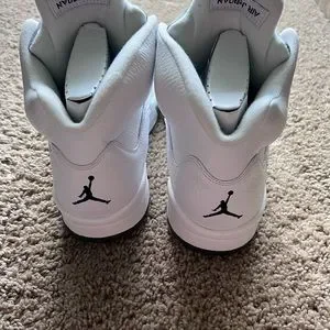 White Air Jordan 5s White metallic Lighting. Size 12, sealed in plastic bagging Air Jordan 5 Retro  main image 4